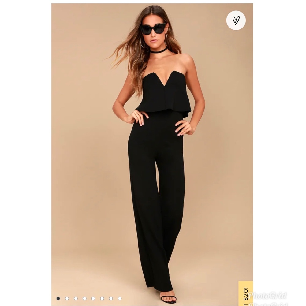 Lulus black strapless jumpsuit